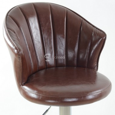 Барный стул Barneo N-31 Лидер Chrome SPU коричневый глянец
