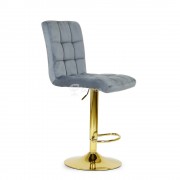 Барный стул Barneo N-48 Kruger Gold серый велюр VL XLD43