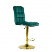 Барный стул Barneo N-48 Kruger Gold велюр зеленый малахит VL XLD22