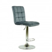 Барный стул Barneo N-48 Kruger велюр серый VL XLD43