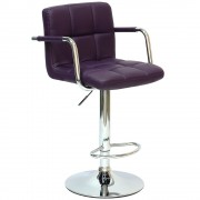 Барный стул Barneo N-69 Kruger Arm Chrome PU фиолетовая кожа (10*10415)