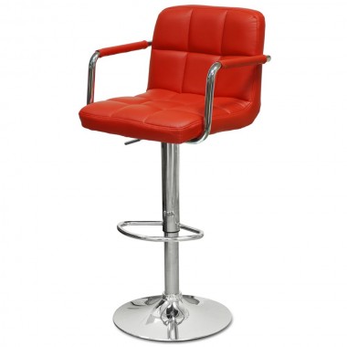 Барный стул Barneo N-69 Kruger Arm красная кожа