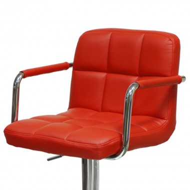 Барный стул Barneo N-69 Kruger Arm красная кожа