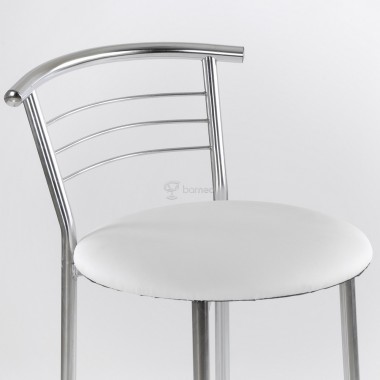 Барный стул Marco hoker хром, белая кожа V-1