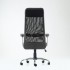Кресло Barneo K-115 для персонала серая ткань, черная сетка, газлифт 3кл