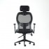 Кресло Barneo K-128 для персонала черная ткань черная сетка, газлифт 3кл