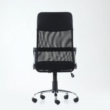 Кресло Barneo K-134H для персонала черная ткань черная сетка, газлифт 3кл