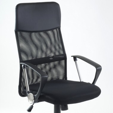 Кресло Barneo K-134H для персонала черная ткань черная сетка, газлифт 3кл