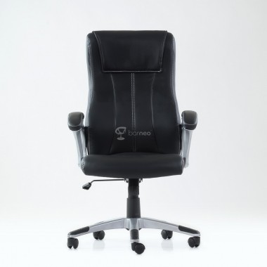 Кресло Barneo K-148 для руководителя черная кожа, газлифт 3кл, PU-X18