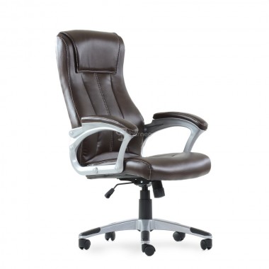 Кресло Barneo K-148 для руководителя коричневая кожа, газлифт 3кл, PU-R57
