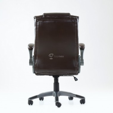Кресло Barneo K-44 для руководителя коричневая кожа, газлифт 3кл, PU-R57