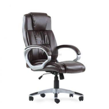Кресло Barneo K-6 для руководителя коричневая кожа, газлифт 3кл, PU-R57