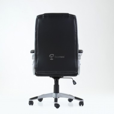 Кресло Barneo K-7 для руководителя черная кожа, газлифт 3кл, PU-X18