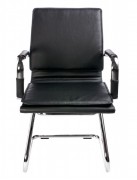 Кресло Бюрократ Ch-993-Low-V черный искусственная кожа низк.спин. полозья металл хром