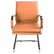 Кресло Бюрократ Ch-993-Low-V светло-коричневый искусственная кожа низк.спин. полозья металл хром