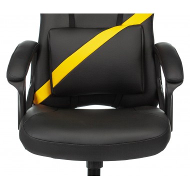 Кресло игровое Zombie DRIVER черный/желтый искусственная кожа с подголов. крестовина пластик