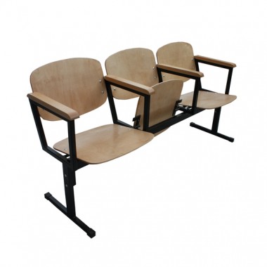 Секция стульев деревянная с подлокотниками